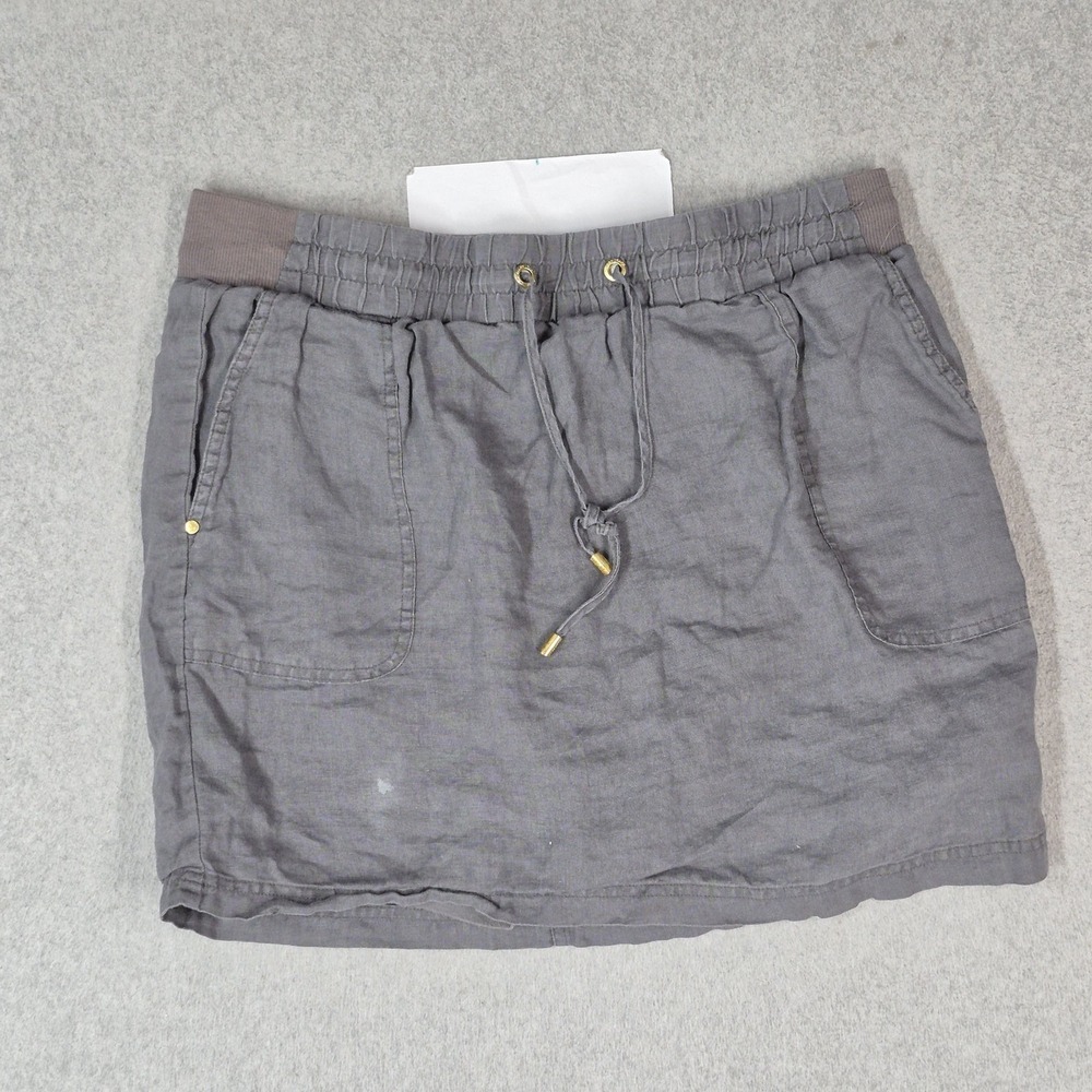 Company Ellen Tracy Women Skort M Gray Cotton Linen